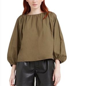 MODERN CITIZEN SUMI GATHERED-NECK BLOUSE